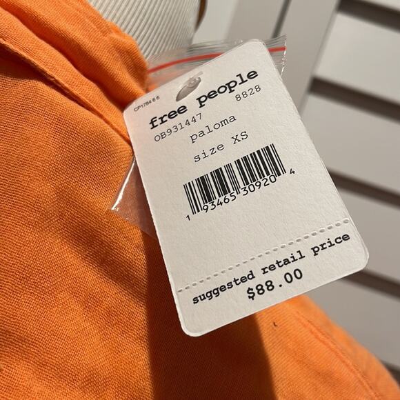 Free People NWT Crop Top in a bright Orange and nice details. - Picture 7 of 10